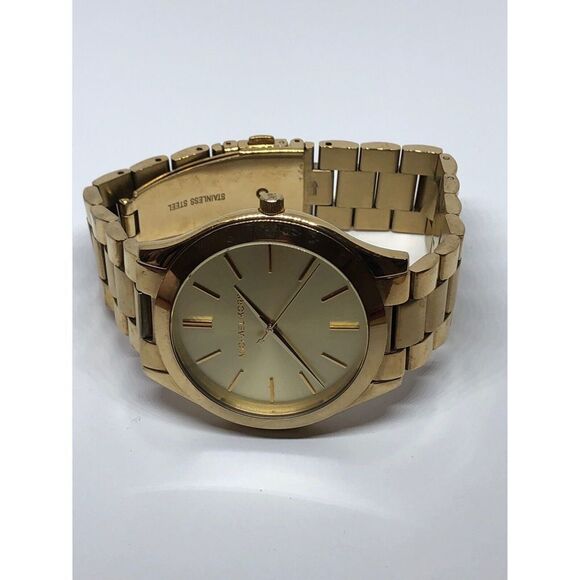 Michael Kors MK3179 Women's Stainless Steel Analog Gold Dial Quartz Watch QB333 - Picture 5 of 9